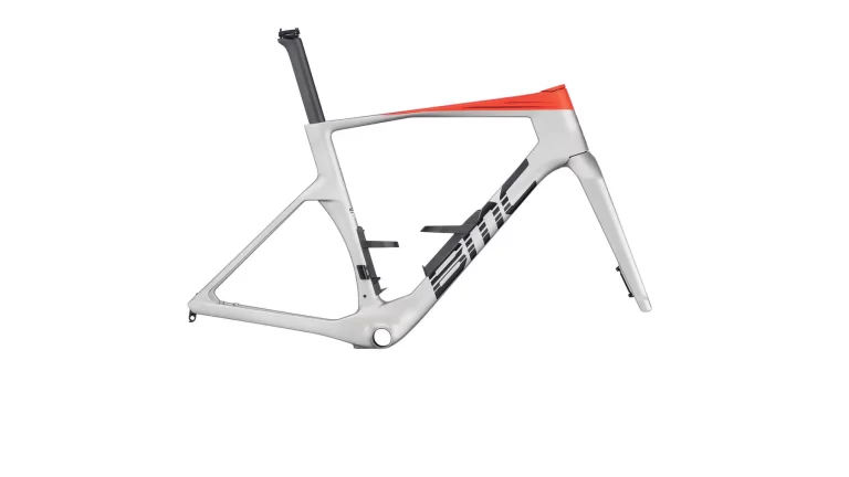 BMC Teammachine R 01 Frameset - Arctic Silver / Neon Red